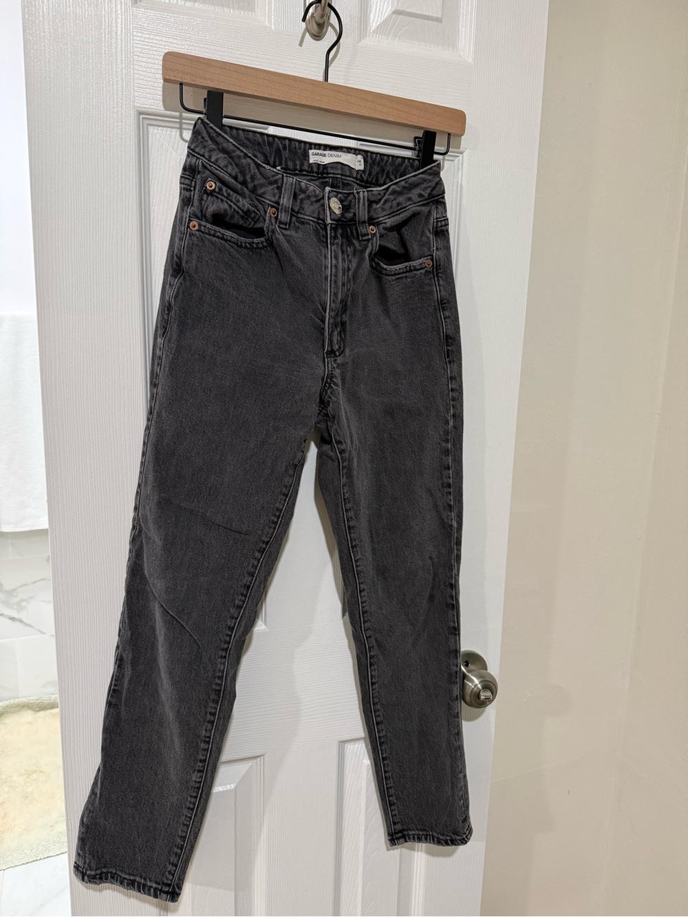 Garage High-Rise Washed Black Jeans